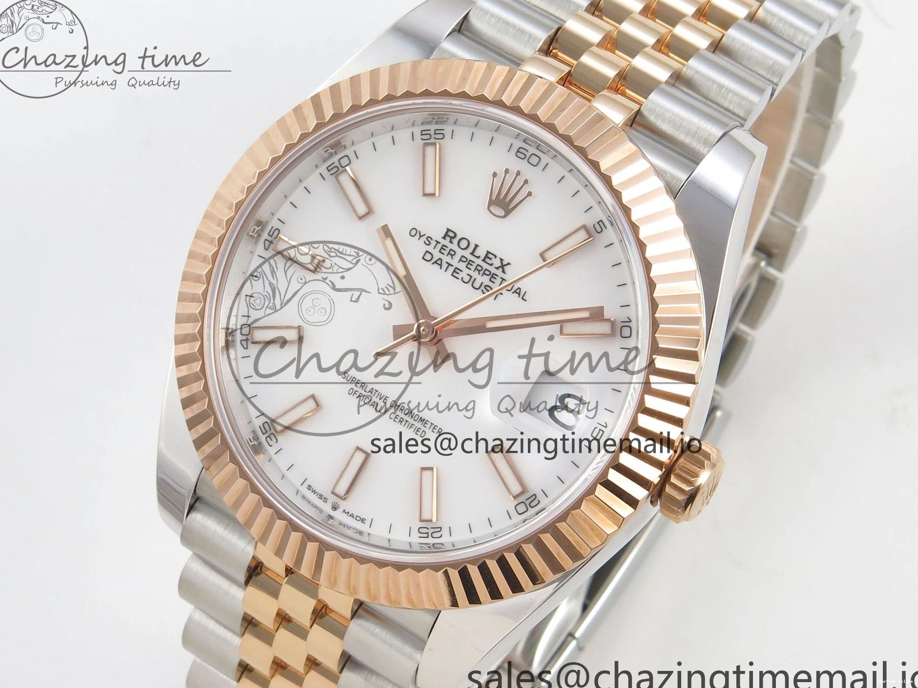 0520 DateJust 41 126331 SS RG ARF 1:1 Best Edition White Stick Dial on Jubilee Bracelet SH3235 (Weighted) StreetReady 199
